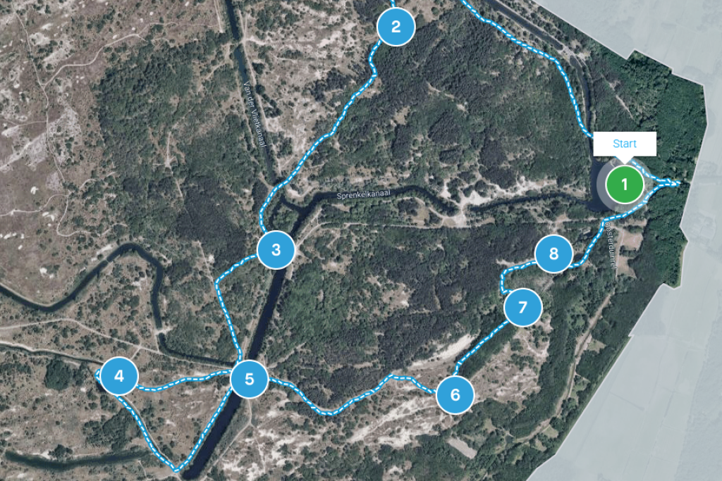 Naar kaart met route